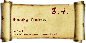 Bodoky Andrea névjegykártya